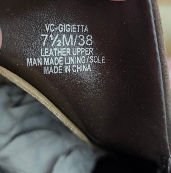 Vince Camuto Gigietta Suede Back Zip Chelsea Booties Brown Size 7.5 - Picture 14 of 14